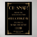 Vintage Black Art Deco Gatsby Hashtag Sign 8x10 at Zazzle