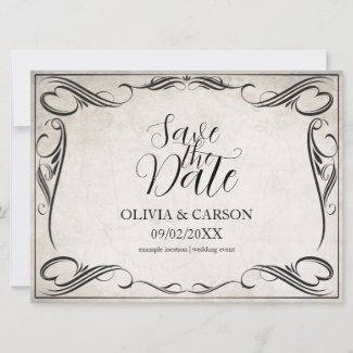 Vintage Black Art Deco Wedding Save the Date