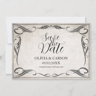 Vintage Black Art Deco Wedding Save the Date