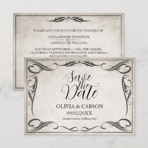 Vintage Black Art Deco Wedding Save the Date