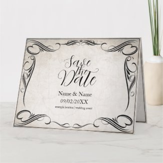 Vintage Black Art Deco Wedding Save the Date
