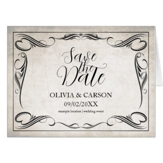Vintage Black Art Deco Wedding Save the Date