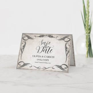 Vintage Black Art Deco Wedding Save the Date