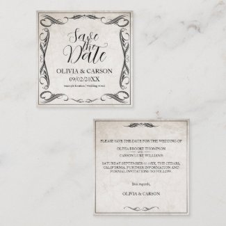 Vintage Black Art Deco Wedding Save the Date