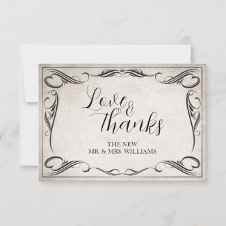 Vintage Black Art Deco Wedding ThankYou