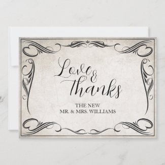 Vintage Black Art Deco Wedding ThankYou