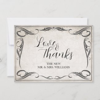 Vintage Black Art Deco Wedding ThankYou