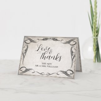 Vintage Black Art Deco Wedding ThankYou