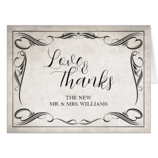 Vintage Black Art Deco Wedding ThankYou