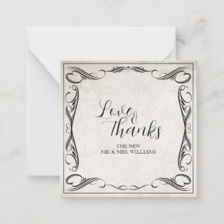Vintage Black Art Deco Wedding ThankYou