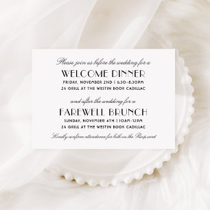 Vintage Black Art Deco Wedding Weekend Events Enclosure Card