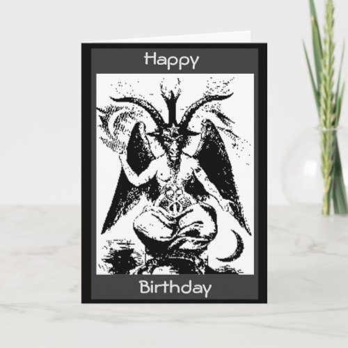 Vintage Black Baphomet Birthday Card