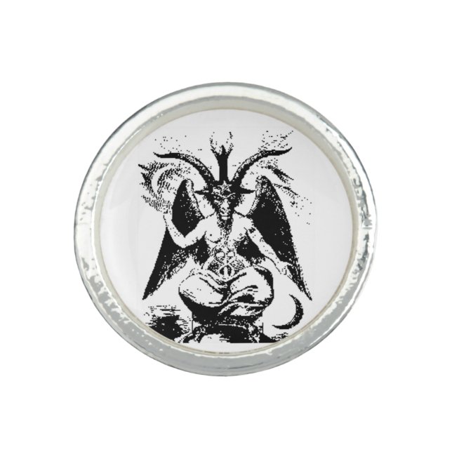 Vintage Black Baphomet Ring (Front)