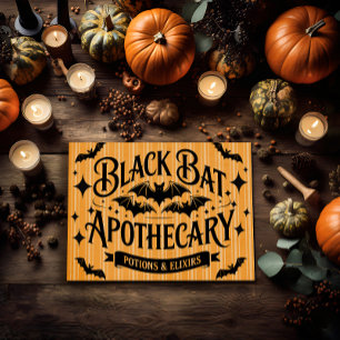 Vintage Black Bat Apothecary Poster