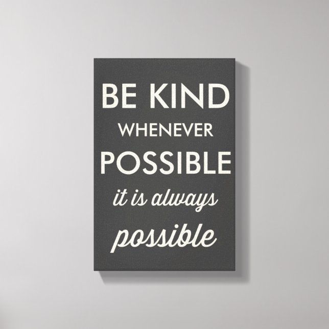 Vintage Black Be Kind Whenever Possible Print (Front)
