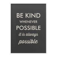 Vintage Black Be Kind Whenever Possible Typography