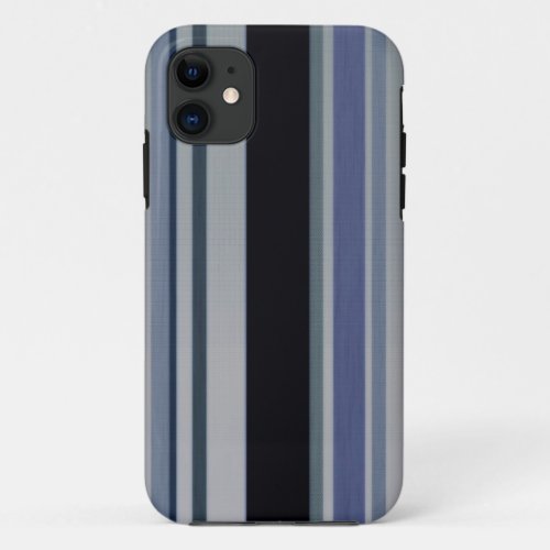 Vintage Black Blue Patterns Stripes iPhone Case