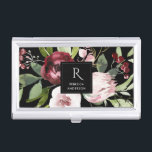 VINTAGE BLACK BLUSH PINK BURGUNDY PROTEA FLORAL BUSINESS CARD CASE<br><div class="desc">If you need any further customisation please feel free to message me on yellowfebstudio@gmail.com</div>