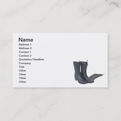 Vintage Black Boots Business Card Template