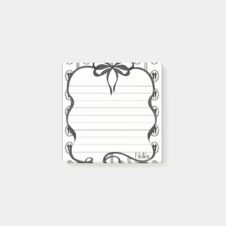 Vintage Black Bow Notes 3x3 Sticky Notepad