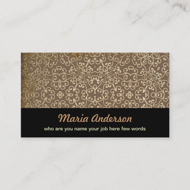 vintage black brown business card (Front)