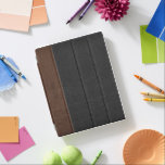 Vintage Black & Brown Stitched Leather iPad Smart Cover<br><div class="desc">Elegant black and brown vintage leather texture print with customizable and optional monogram.</div>