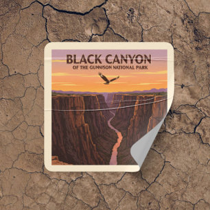 Vintage Black Canyon of the Gunnison National Park Square Sticker