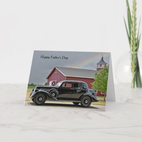 Vintage Black Car Fathers Day Card