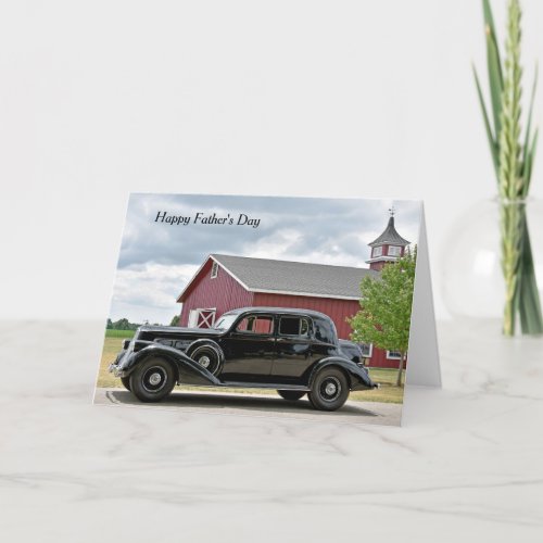 Vintage Black Car For Dad Card