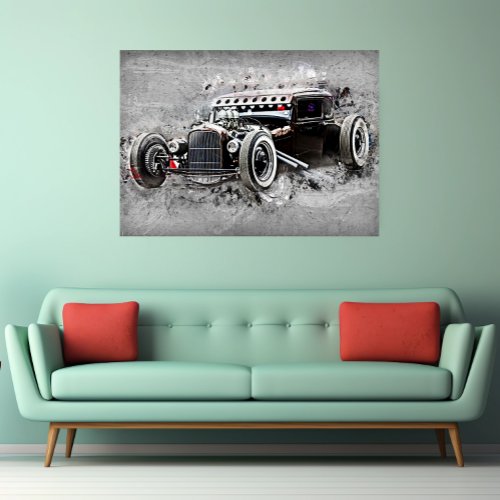 Vintage Black Car Timeless Automobile Art Poster