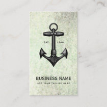 Vintage Black Cast Iron Anchor Nautical Boating Business Card