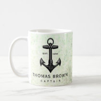 Vintage Black Cast Iron Anchor Nautical Boating Coffee Mug