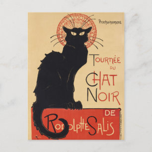 Vintage Black Cat Advertisement Poster Postcard