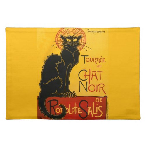 Vintage Black Cat Art Nouveau Chat Noir Steinlen Placemat