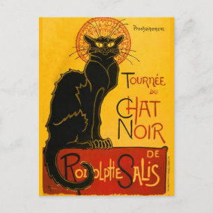Vintage Black Cat Art Nouveau Chat Noir Steinlen Postcard