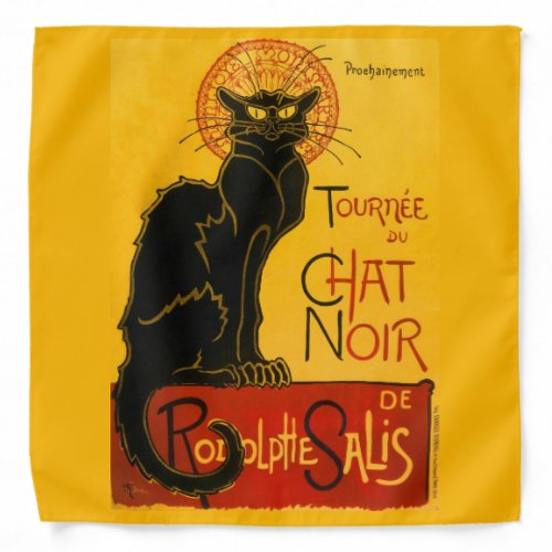 Vintage Black Cat Art Nouveau Paris Cute Chat Noir Bandana