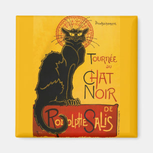 Vintage Black Cat Art Nouveau Paris Cute Chat Noir Magnet