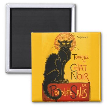 Vintage Black Cat Art Nouveau Paris Cute Chat Noir Magnet by artfoxx at Zazzle