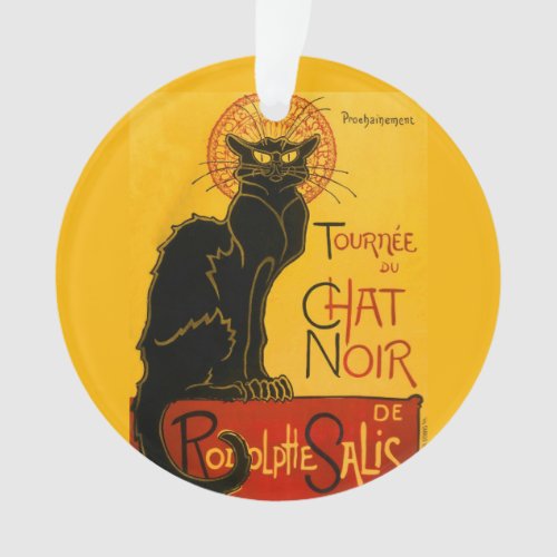 Vintage Black Cat Art Nouveau Paris Cute Chat Noir Ornament