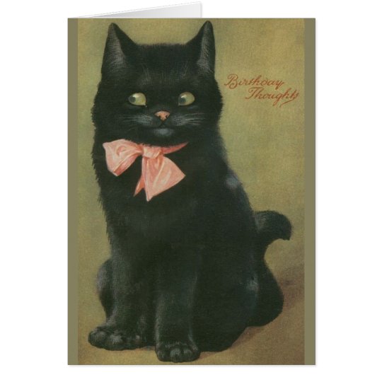Vintage Black Cat Birthday Greeting Card Zazzle