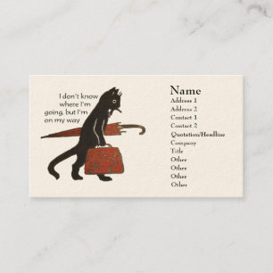 Vintage Black Cat Business Cards