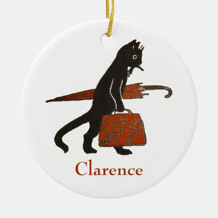 Vintage Black Cat Christmas Ornament Template Zazzle Com