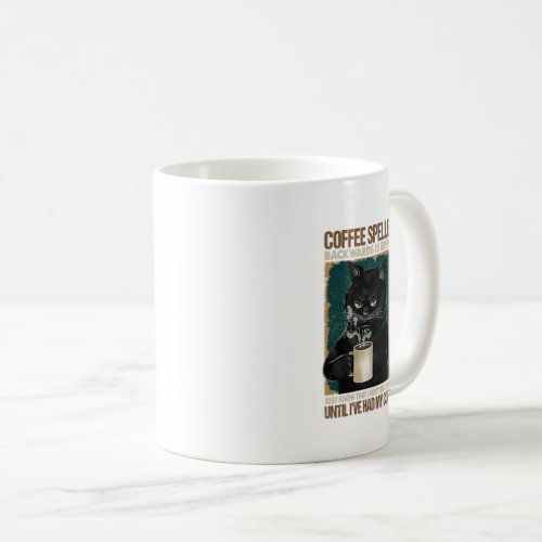 Vintage Black Cat Coffee Spelled Backwards Coffee Mug