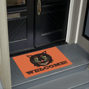 Vintage Black Cat Doormat
