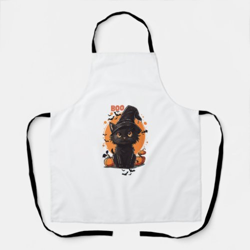 Vintage Black Cat Halloween Men Women girls b Apron