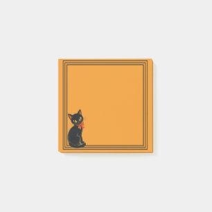 Vintage Black Cat Halloween with Border Post-it Notes