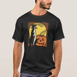 Vintage Black Cat & Jack O'Lantern Halloween Shirt