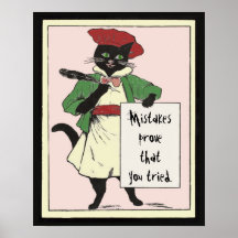 Vintage Black Cat Motivational Teacher's Classroom