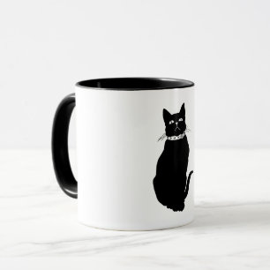Vintage Black Cat  Mug