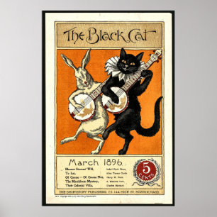 Vintage Black Cat Poster